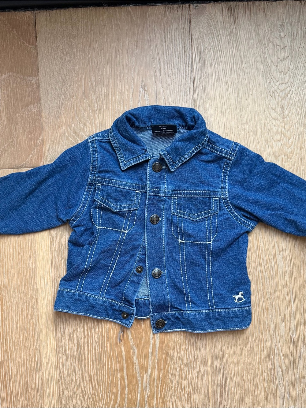 Faded Glory Kids Dark Blue Denim Jacket with Button Front